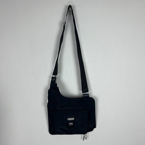 Baggallini Crossbody Bag Black Nylon Travel Organizer Medium Zipper Buckle - Picture 4 of 16